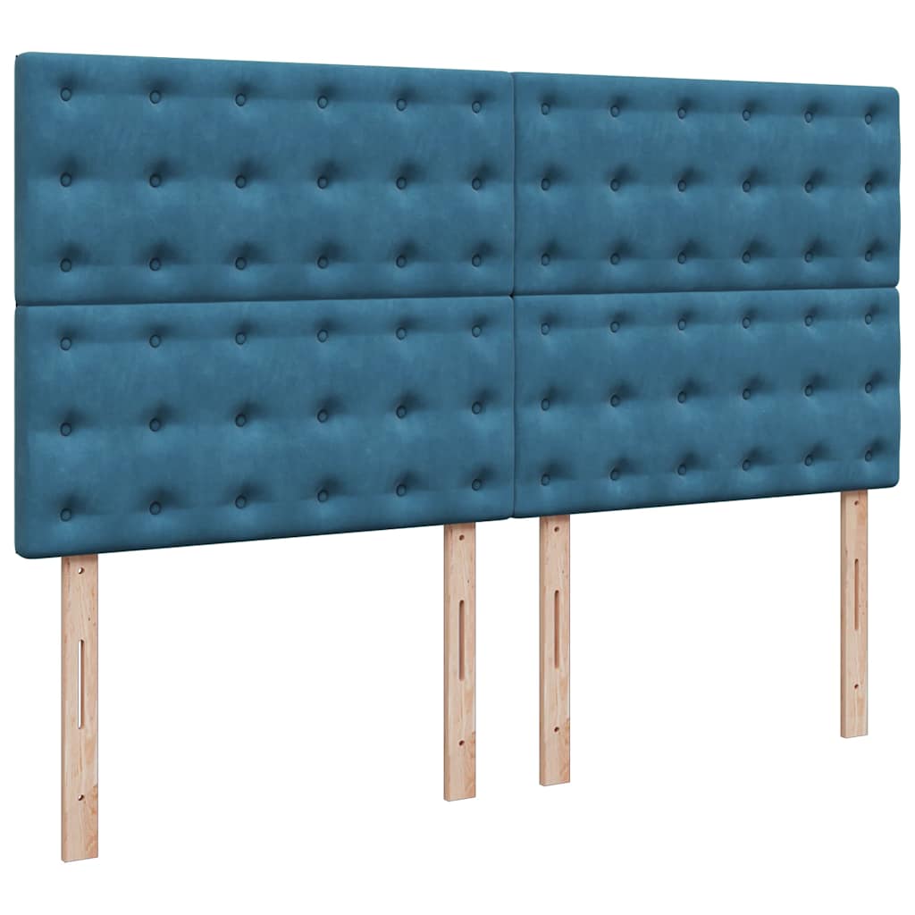 Boxspring met matras fluweel blauw 200x200 cm is nu te koop bij PeponiXL, paradijselijk wonen!