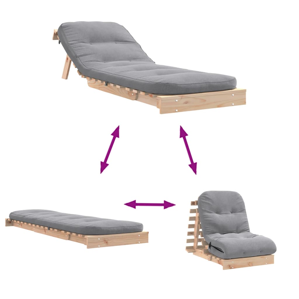 Futon slaapbank met matras 70x206x11 cm massief grenenhout is nu te koop bij PeponiXL, paradijselijk wonen!