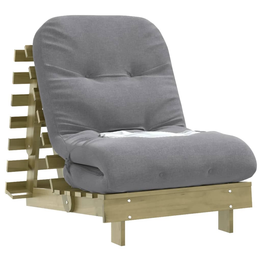 Futon slaapbank met matras 70x206x11 cm geïmpregneerd hout is nu te koop bij PeponiXL, paradijselijk wonen!