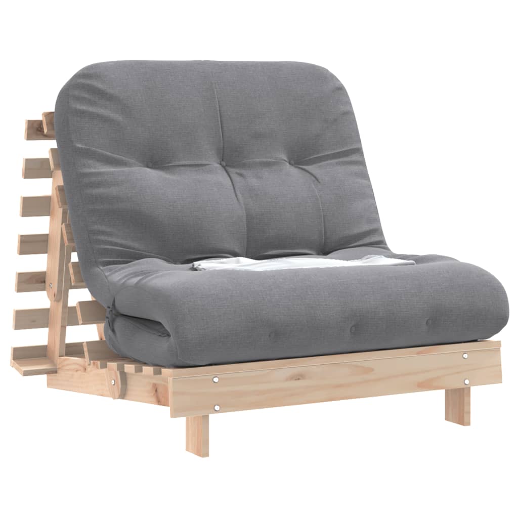 Futon slaapbank met matras 80x206x11 cm massief grenenhout is nu te koop bij PeponiXL, paradijselijk wonen!