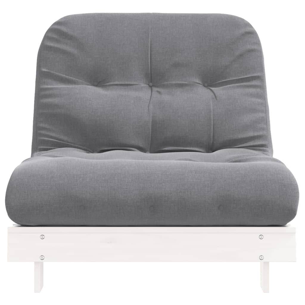 Futon slaapbank met matras 80x206x11 cm massief grenenhout wit is nu te koop bij PeponiXL, paradijselijk wonen!