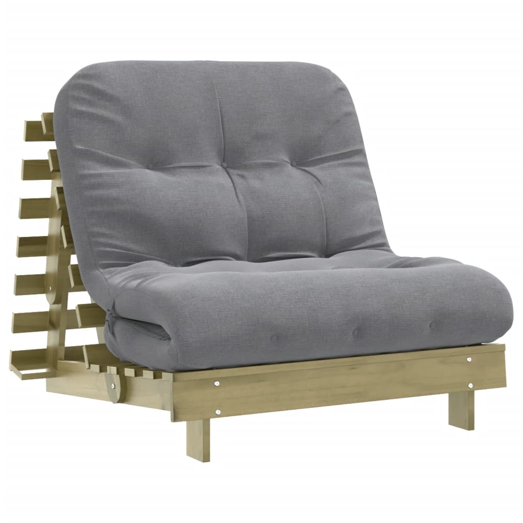 Futon slaapbank met matras 80x206x11 cm geïmpregneerd hout is nu te koop bij PeponiXL, paradijselijk wonen!