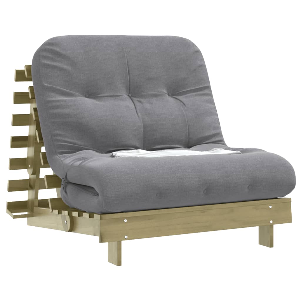 Futon slaapbank met matras 80x206x11 cm geïmpregneerd hout is nu te koop bij PeponiXL, paradijselijk wonen!