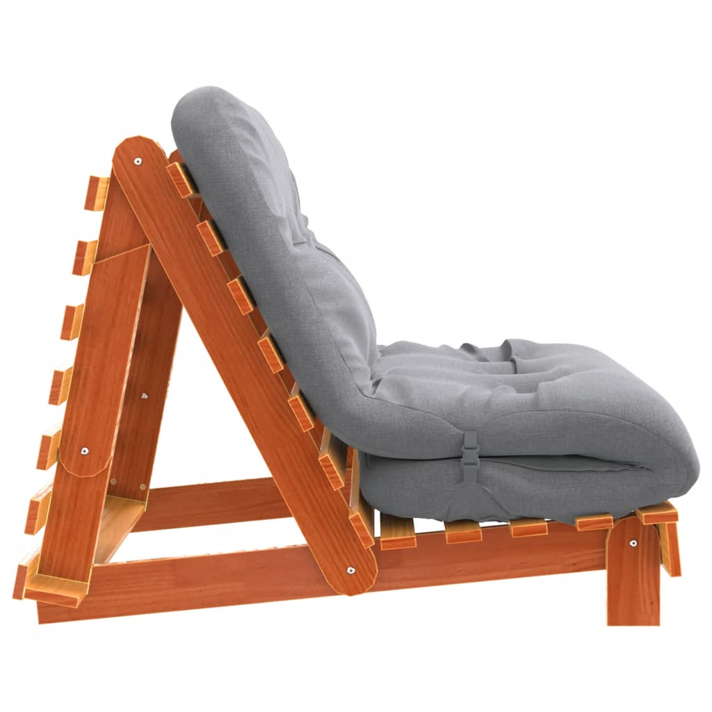 Futon slaapbank met matras 100x206x11 cm grenenhout wasbruin is nu te koop bij PeponiXL, paradijselijk wonen!