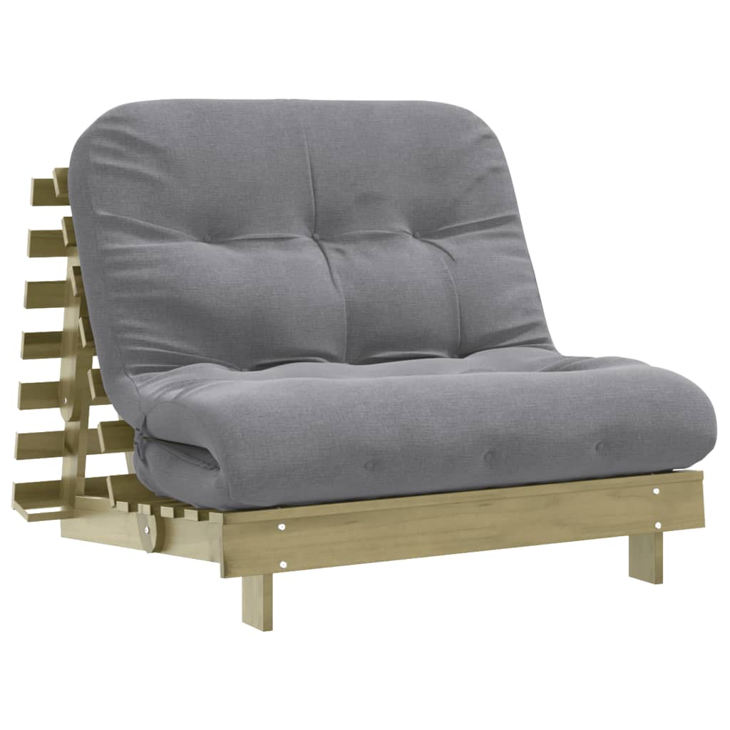 Futon slaapbank met matras 100x206x11 cm geïmpregneerd hout is nu te koop bij PeponiXL, paradijselijk wonen!