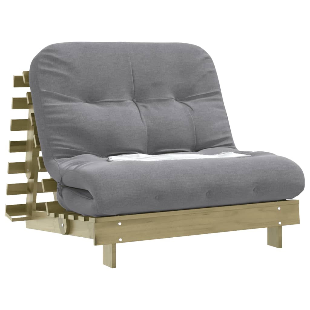 Futon slaapbank met matras 100x206x11 cm geïmpregneerd hout is nu te koop bij PeponiXL, paradijselijk wonen!