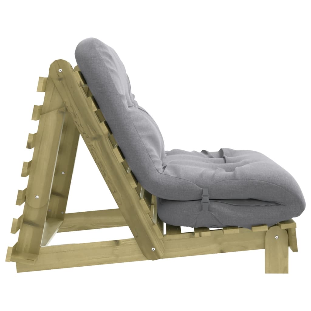 Futon slaapbank met matras 100x206x11 cm geïmpregneerd hout is nu te koop bij PeponiXL, paradijselijk wonen!