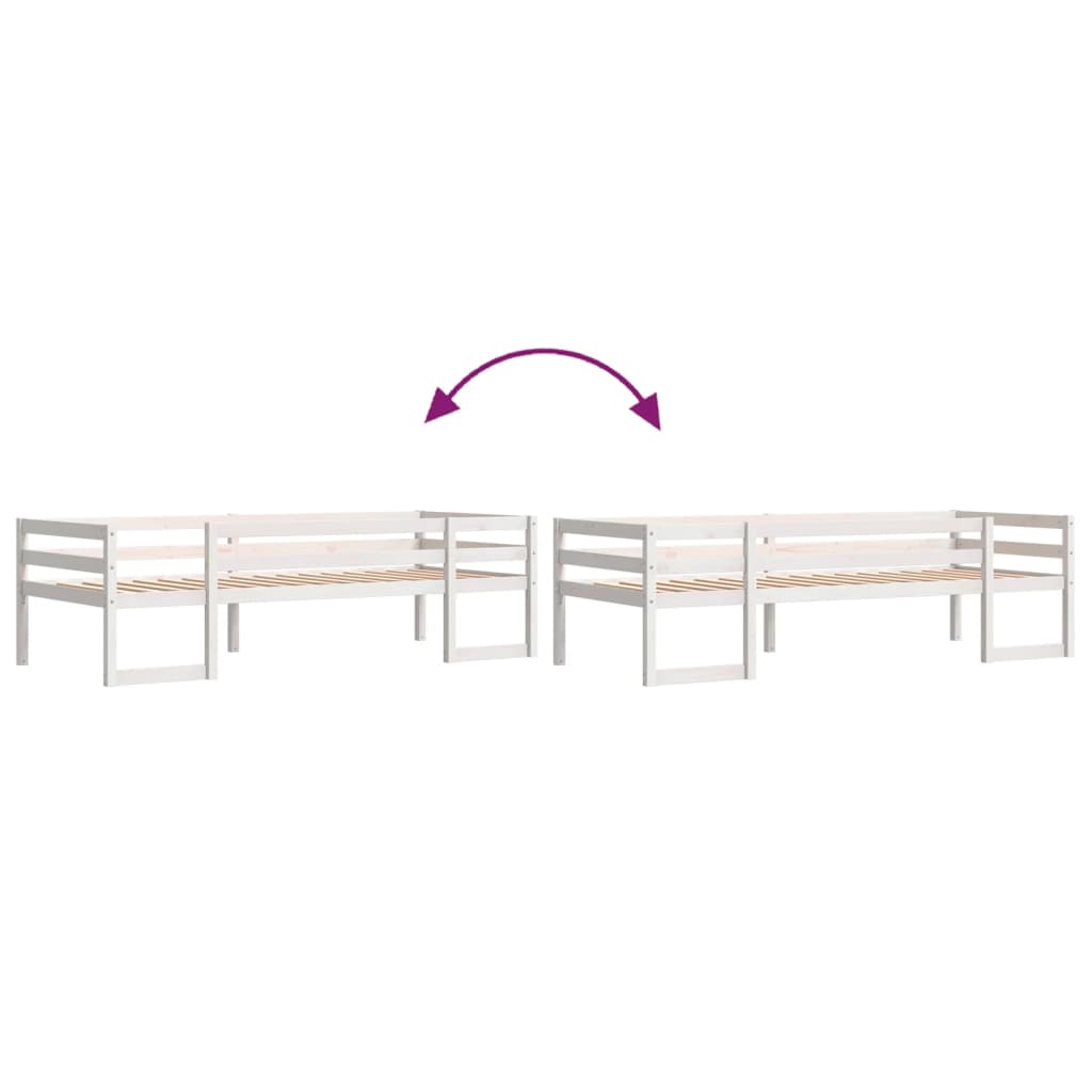 Kinderbedframe massief grenenhout wit 90x200 cm is nu te koop bij PeponiXL, paradijselijk wonen!