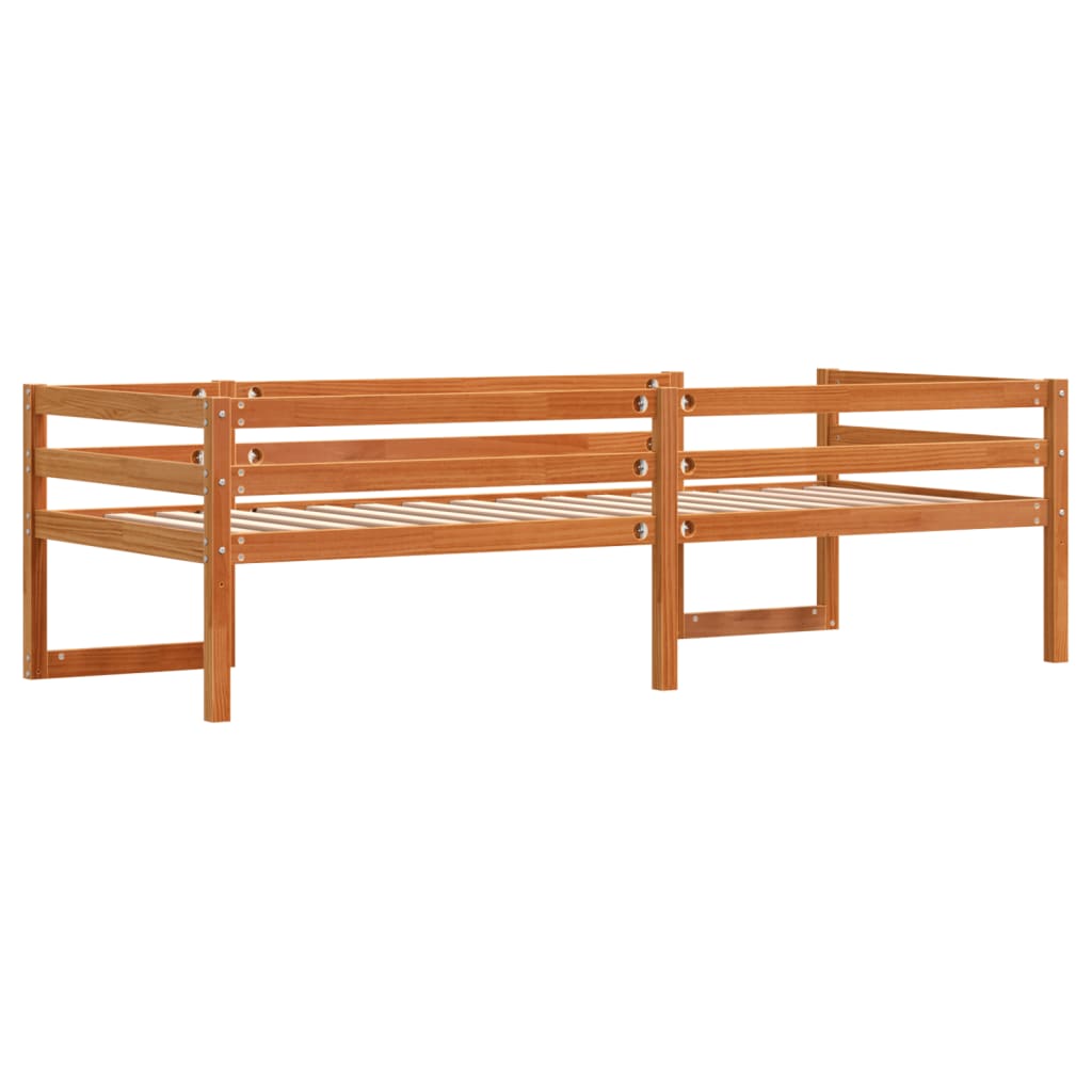 Kinderbedframe massief grenenhout wasbruin 90x200 cm is nu te koop bij PeponiXL, paradijselijk wonen!