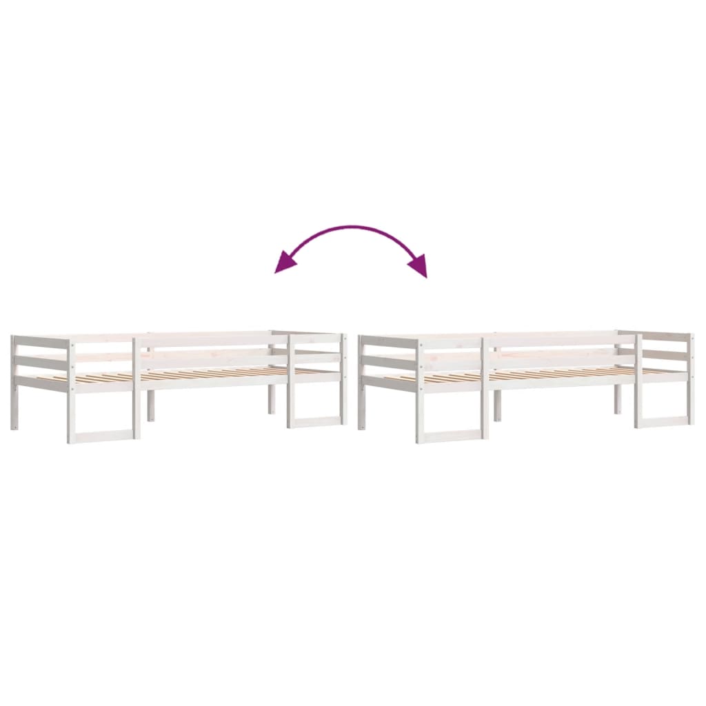 Kinderbedframe massief grenenhout wit 90x190 cm is nu te koop bij PeponiXL, paradijselijk wonen!