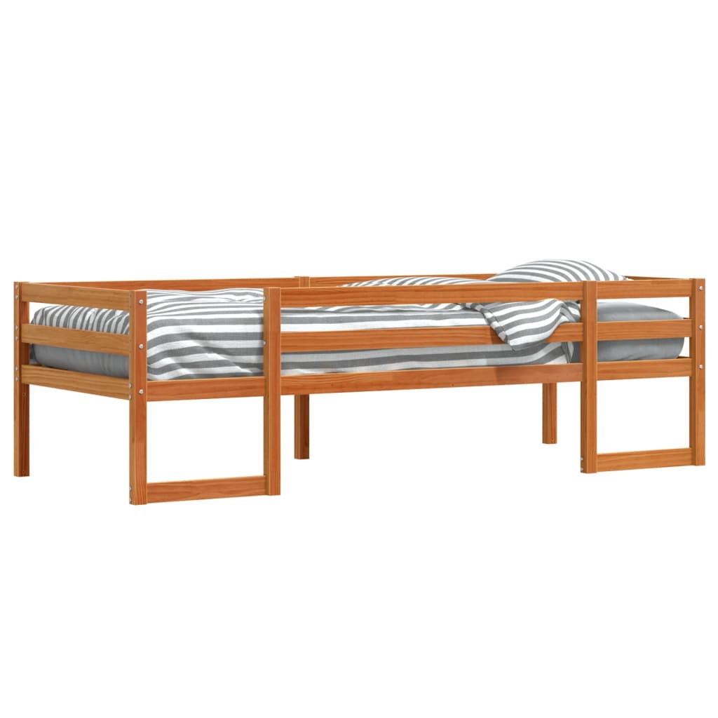 Kinderbedframe massief grenenhout wasbruin 90x190 cm is nu te koop bij PeponiXL, paradijselijk wonen!