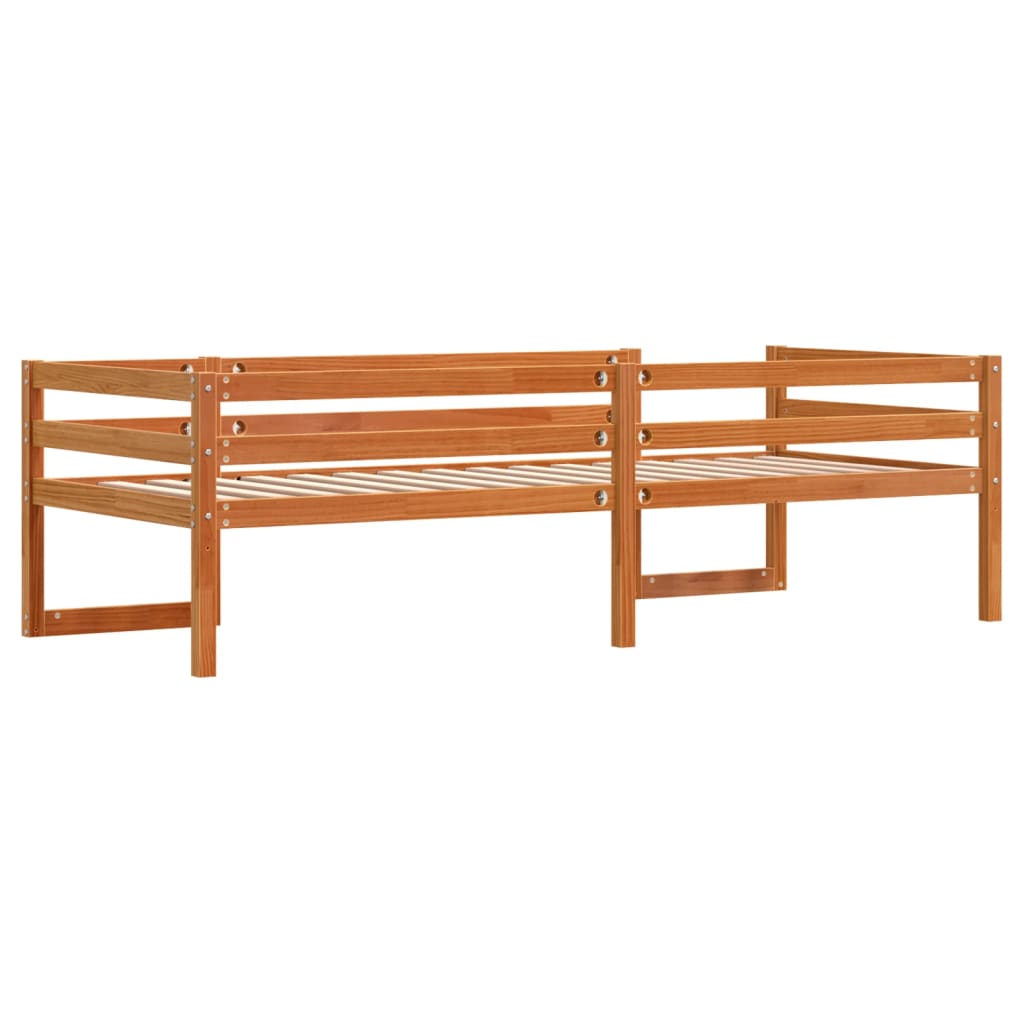Kinderbedframe massief grenenhout wasbruin 90x190 cm is nu te koop bij PeponiXL, paradijselijk wonen!