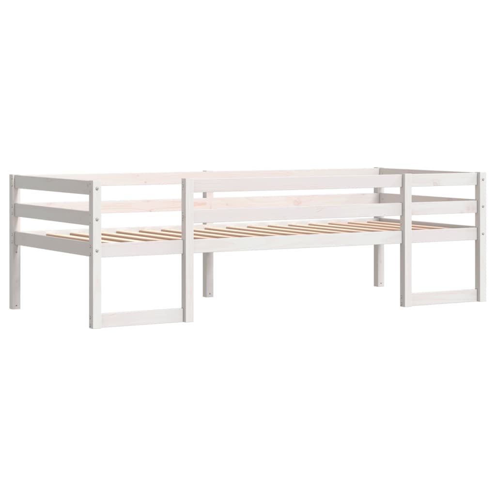 Kinderbedframe massief grenenhout wit 75x190 cm is nu te koop bij PeponiXL, paradijselijk wonen!