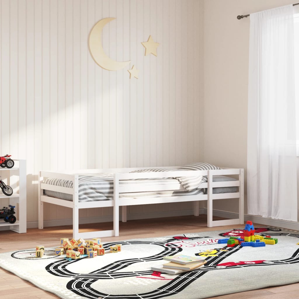 Kinderbedframe massief grenenhout wit 75x190 cm is nu te koop bij PeponiXL, paradijselijk wonen!