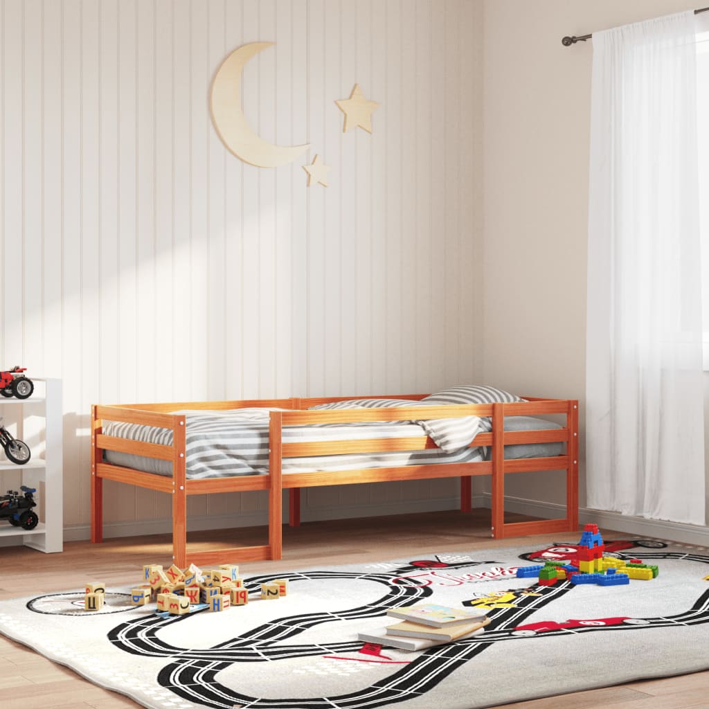Kinderbedframe massief grenenhout wasbruin 75x190 cm is nu te koop bij PeponiXL, paradijselijk wonen!
