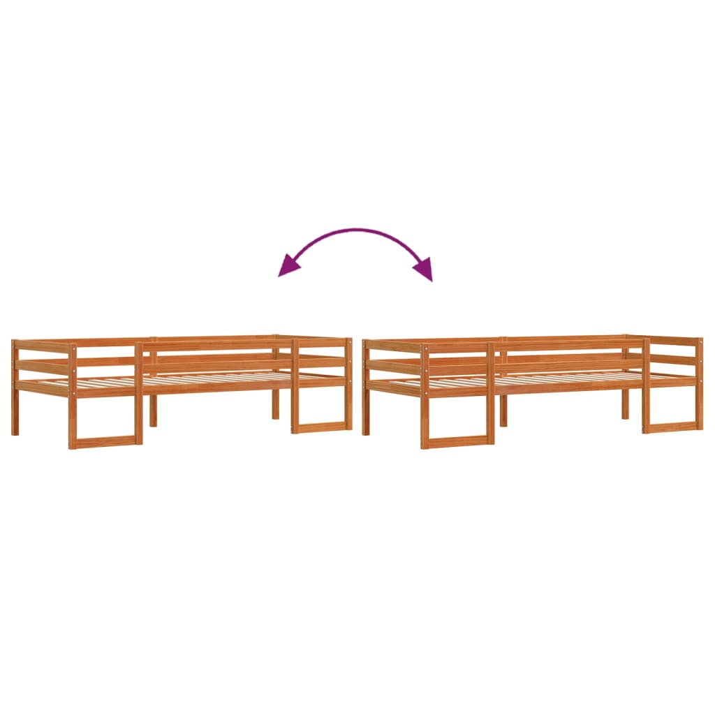 Kinderbedframe massief grenenhout wasbruin 75x190 cm is nu te koop bij PeponiXL, paradijselijk wonen!