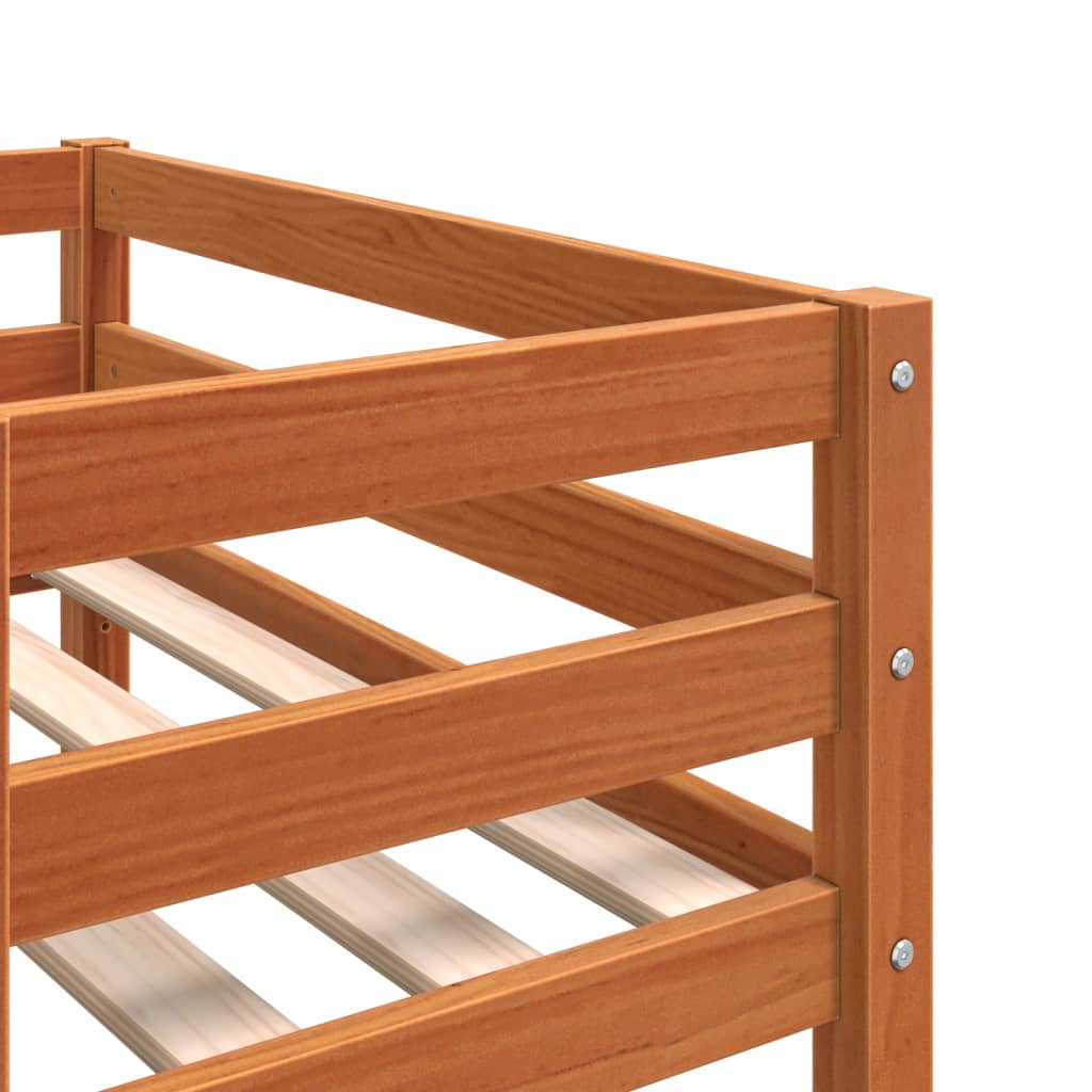 Kinderbedframe massief grenenhout wasbruin 75x190 cm is nu te koop bij PeponiXL, paradijselijk wonen!