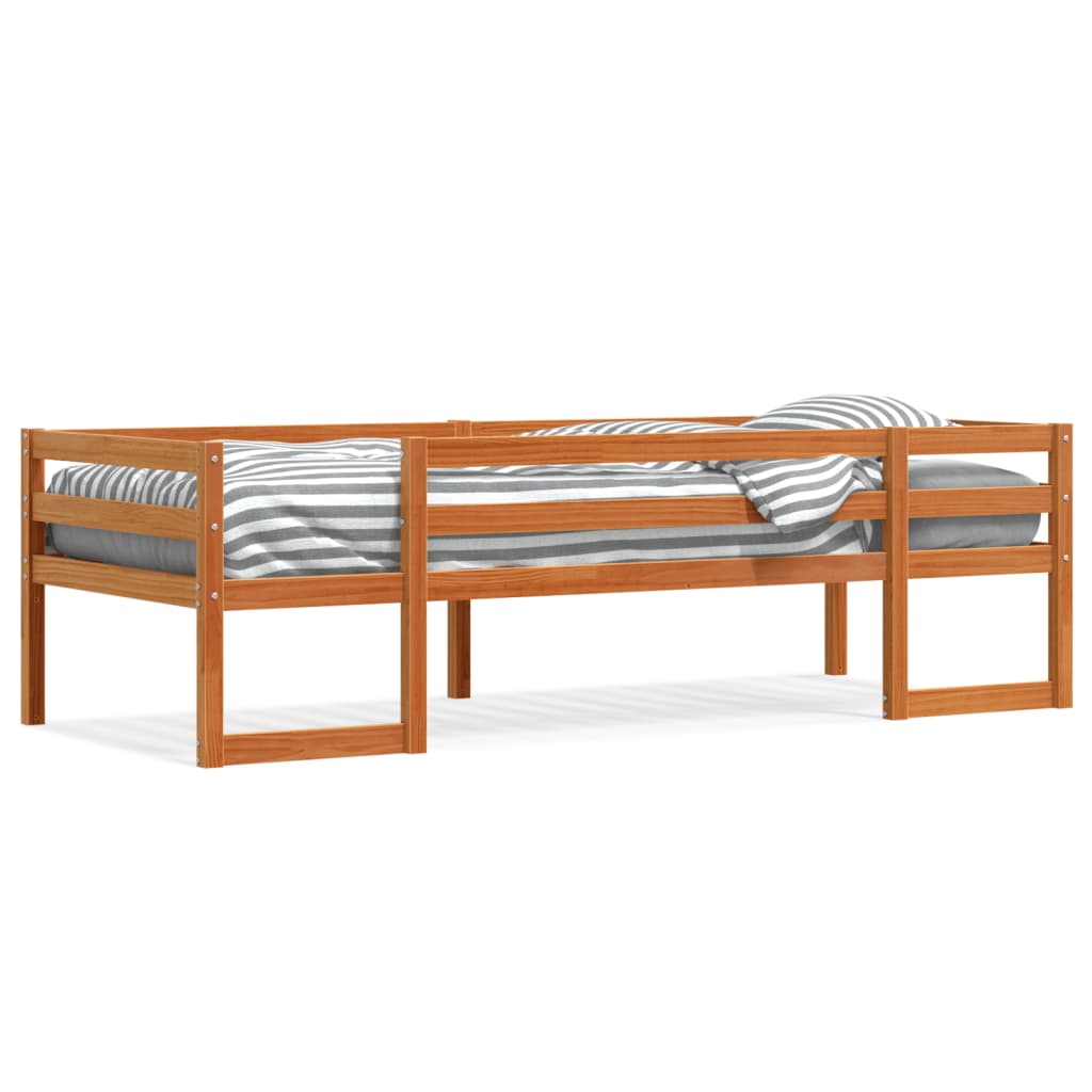 Kinderbedframe massief grenenhout wasbruin 75x190 cm is nu te koop bij PeponiXL, paradijselijk wonen!