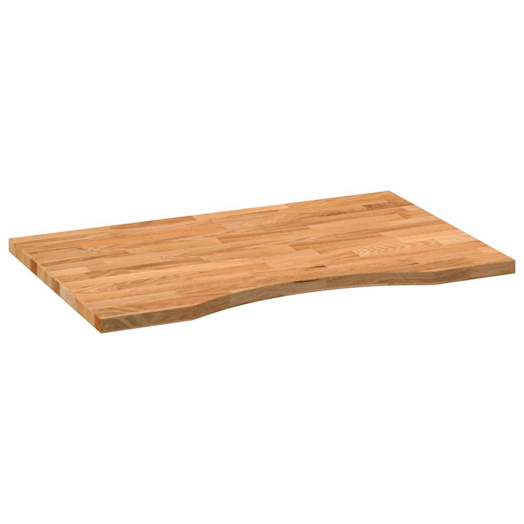 Bureaublad rechthoekig 80x50x2,5cm massief eikenhout lichtbruin is nu te koop bij PeponiXL, paradijselijk wonen!