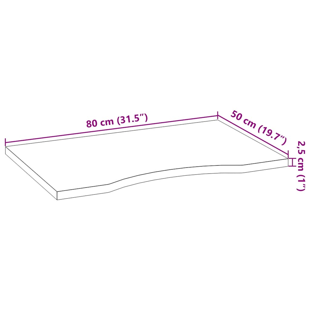 Bureaublad rechthoekig 80x50x2,5 cm eikenhout donkerbruin is nu te koop bij PeponiXL, paradijselijk wonen!