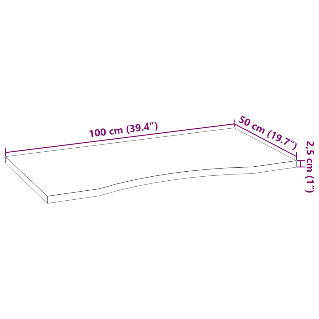 Bureaublad rechthoekig 100x50x2,5 cm eikenhout donkerbruin is nu te koop bij PeponiXL, paradijselijk wonen!