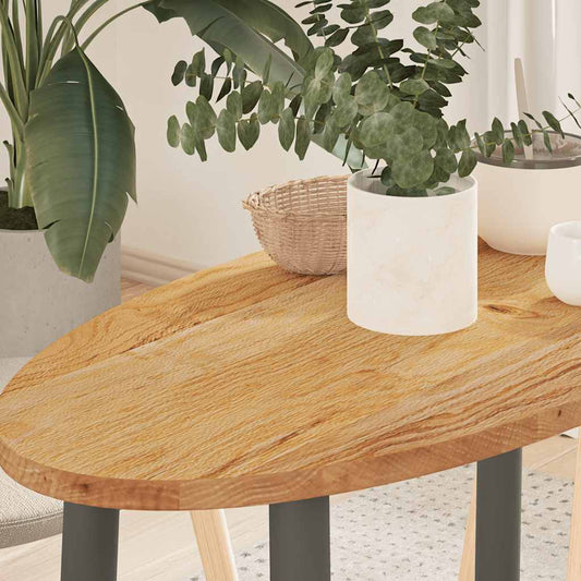 Tafelblad 80x40x2 cm ovaal massief eikenhout lichtbruin is nu te koop bij PeponiXL, paradijselijk wonen!