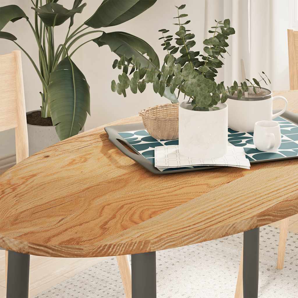 Tafelblad 120x60x2 cm ovaal massief eikenhout lichtbruin is nu te koop bij PeponiXL, paradijselijk wonen!