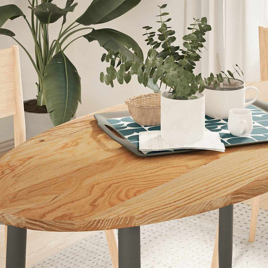 Tafelblad 120x60x2 cm ovaal massief eikenhout lichtbruin is nu te koop bij PeponiXL, paradijselijk wonen!