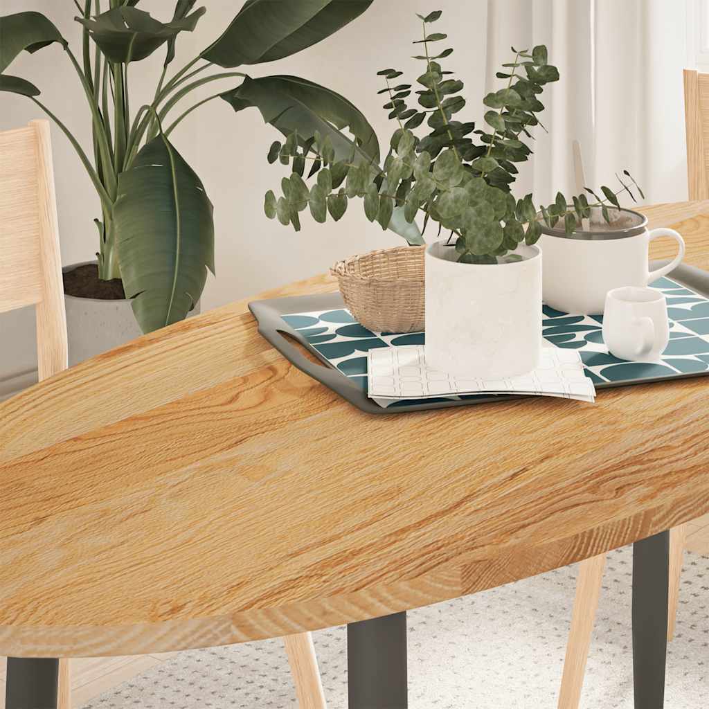 Tafelblad 140x60x2 cm ovaal massief eikenhout lichtbruin is nu te koop bij PeponiXL, paradijselijk wonen!