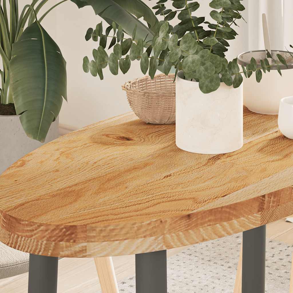 Tafelblad 80x40x4 cm ovaal massief eikenhout lichtbruin is nu te koop bij PeponiXL, paradijselijk wonen!