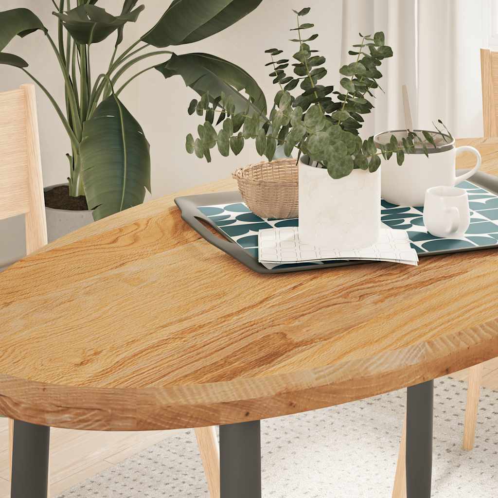 Tafelblad 120x60x4 cm ovaal massief eikenhout lichtbruin is nu te koop bij PeponiXL, paradijselijk wonen!
