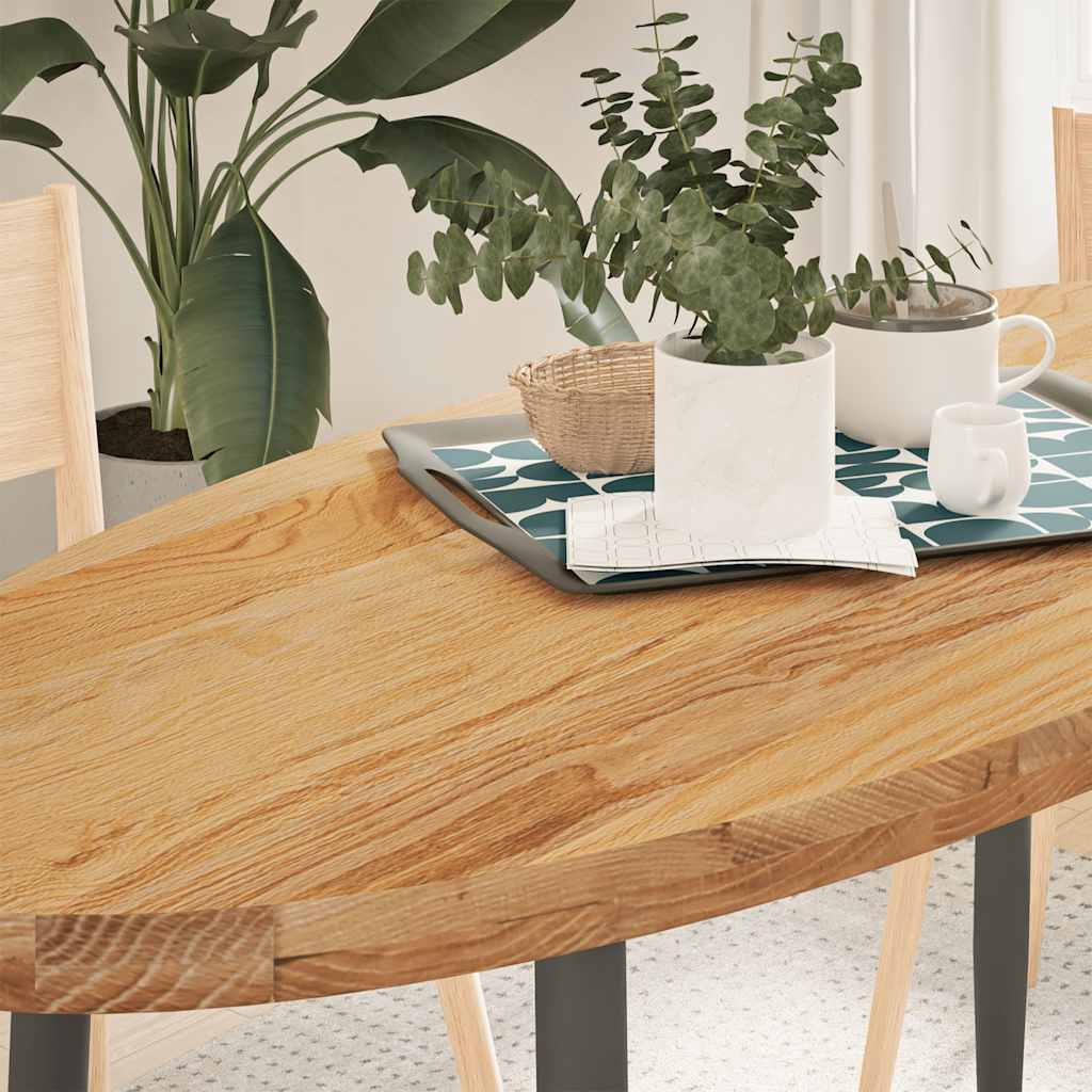 Tafelblad 140x60x4 cm ovaal massief eikenhout lichtbruin is nu te koop bij PeponiXL, paradijselijk wonen!