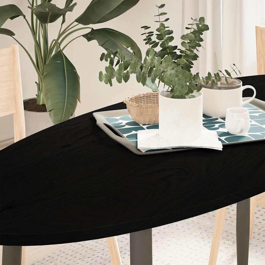 Tafelblad 140x60x2 cm ovaal massief eikenhout donkerbruin is nu te koop bij PeponiXL, paradijselijk wonen!