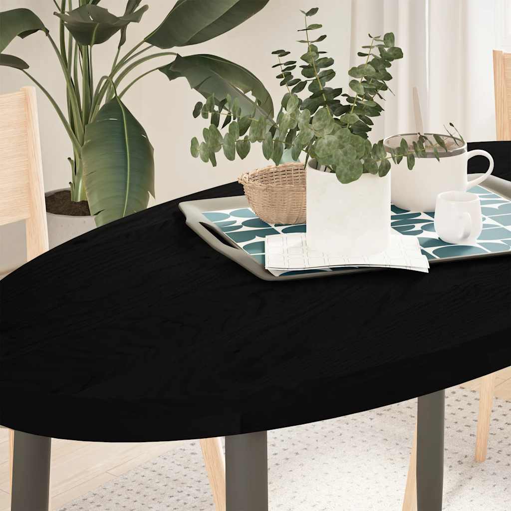 Tafelblad 120x60x4 cm ovaal massief eikenhout donkerbruin is nu te koop bij PeponiXL, paradijselijk wonen!