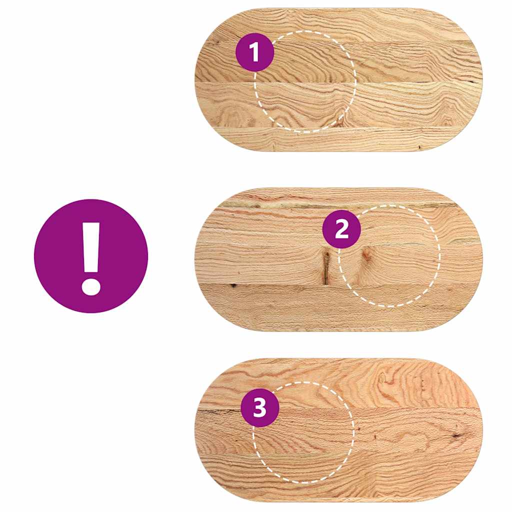 Tafelblad 100x50x2 cm ovaal massief eikenhout is nu te koop bij PeponiXL, paradijselijk wonen!