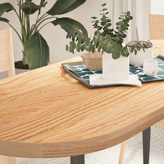Tafelblad 140x60x4 cm ovaal massief eikenhout is nu te koop bij PeponiXL, paradijselijk wonen!