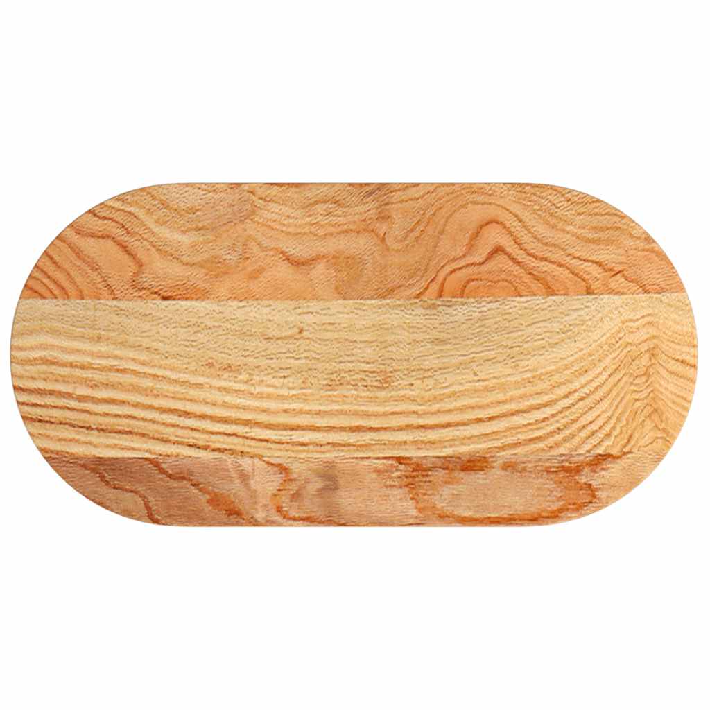 Tafelblad 80x40x2 cm ovaal massief eikenhout lichtbruin is nu te koop bij PeponiXL, paradijselijk wonen!