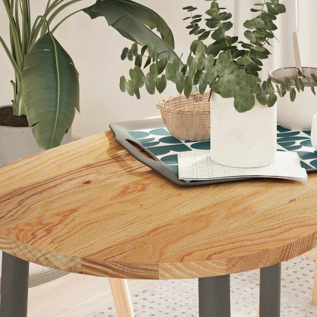 Tafelblad 100x50x2 cm ovaal massief eikenhout lichtbruin is nu te koop bij PeponiXL, paradijselijk wonen!