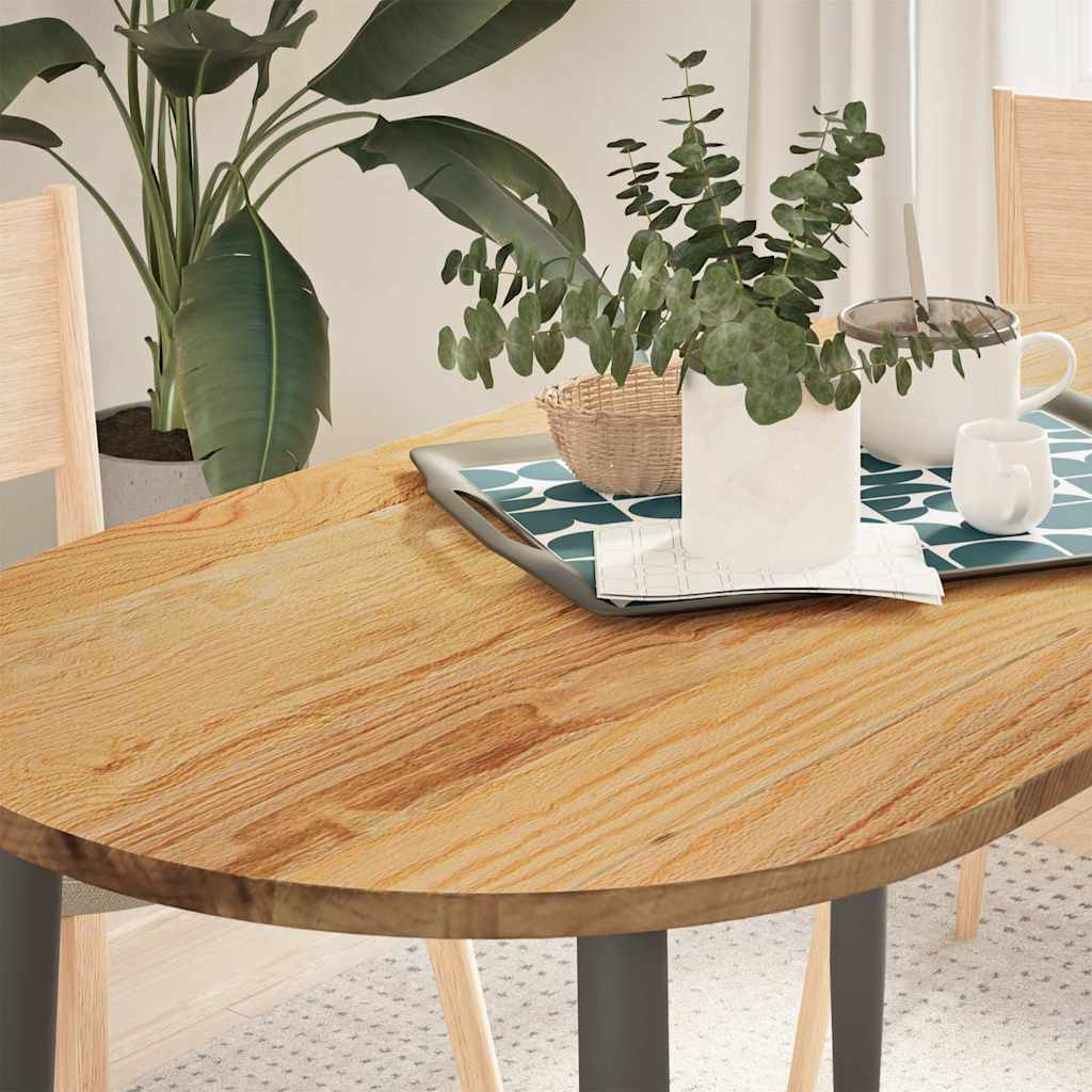 Tafelblad 120x60x2 cm ovaal massief eikenhout lichtbruin is nu te koop bij PeponiXL, paradijselijk wonen!