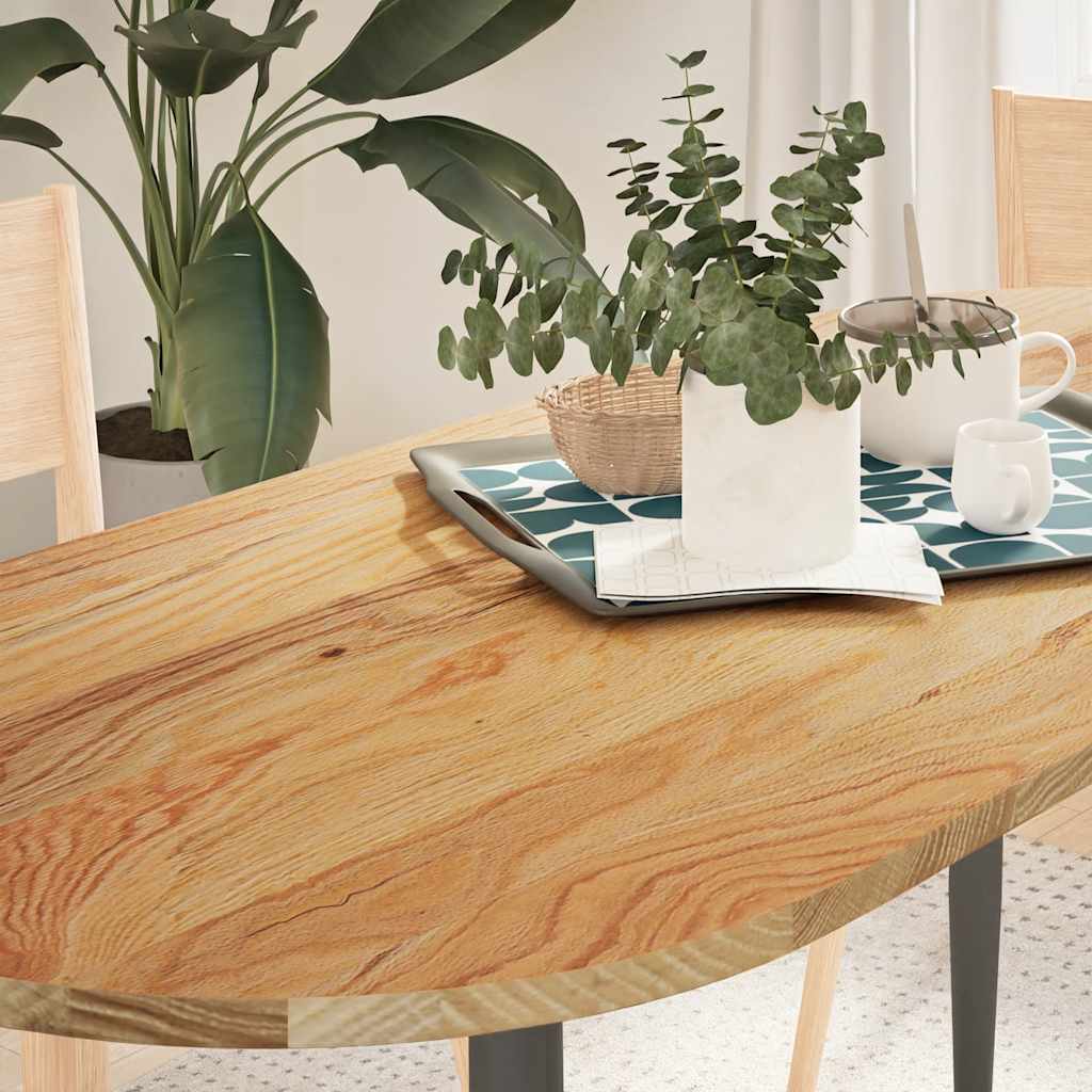 Tafelblad 140x60x2 cm ovaal massief eikenhout lichtbruin is nu te koop bij PeponiXL, paradijselijk wonen!