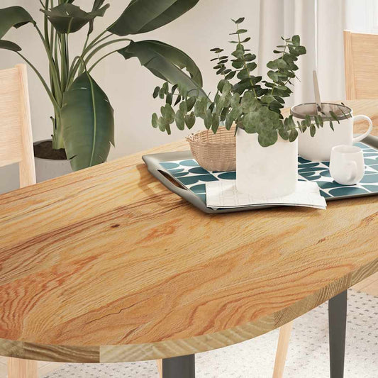 Tafelblad 140x60x2 cm ovaal massief eikenhout lichtbruin is nu te koop bij PeponiXL, paradijselijk wonen!