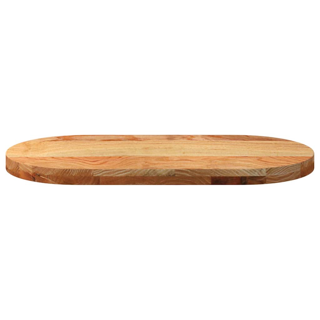 Tafelblad 80x40x4 cm ovaal massief eikenhout lichtbruin is nu te koop bij PeponiXL, paradijselijk wonen!