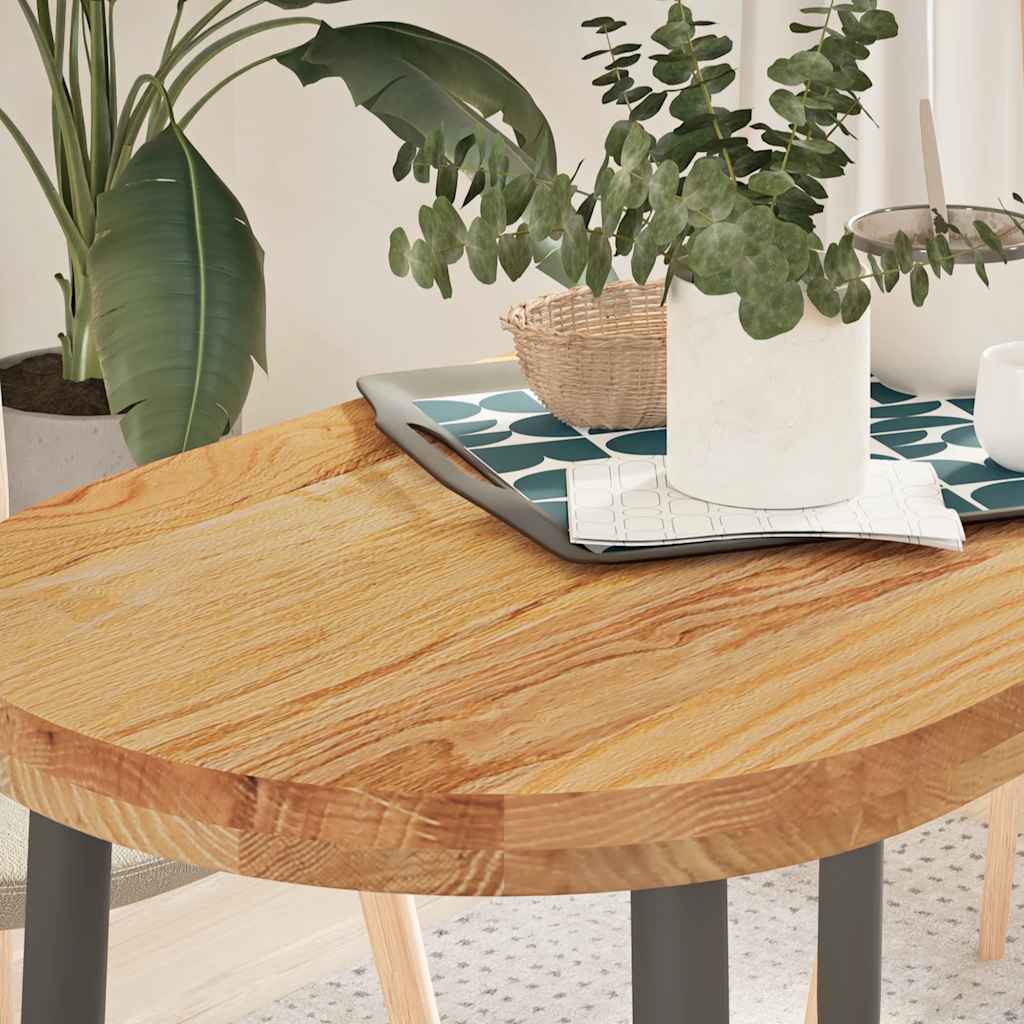 Tafelblad 100x50x4 cm ovaal massief eikenhout lichtbruin is nu te koop bij PeponiXL, paradijselijk wonen!