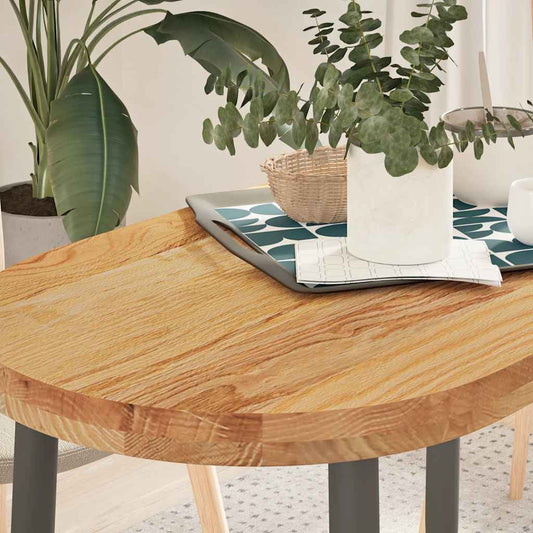 Tafelblad 100x50x4 cm ovaal massief eikenhout lichtbruin is nu te koop bij PeponiXL, paradijselijk wonen!