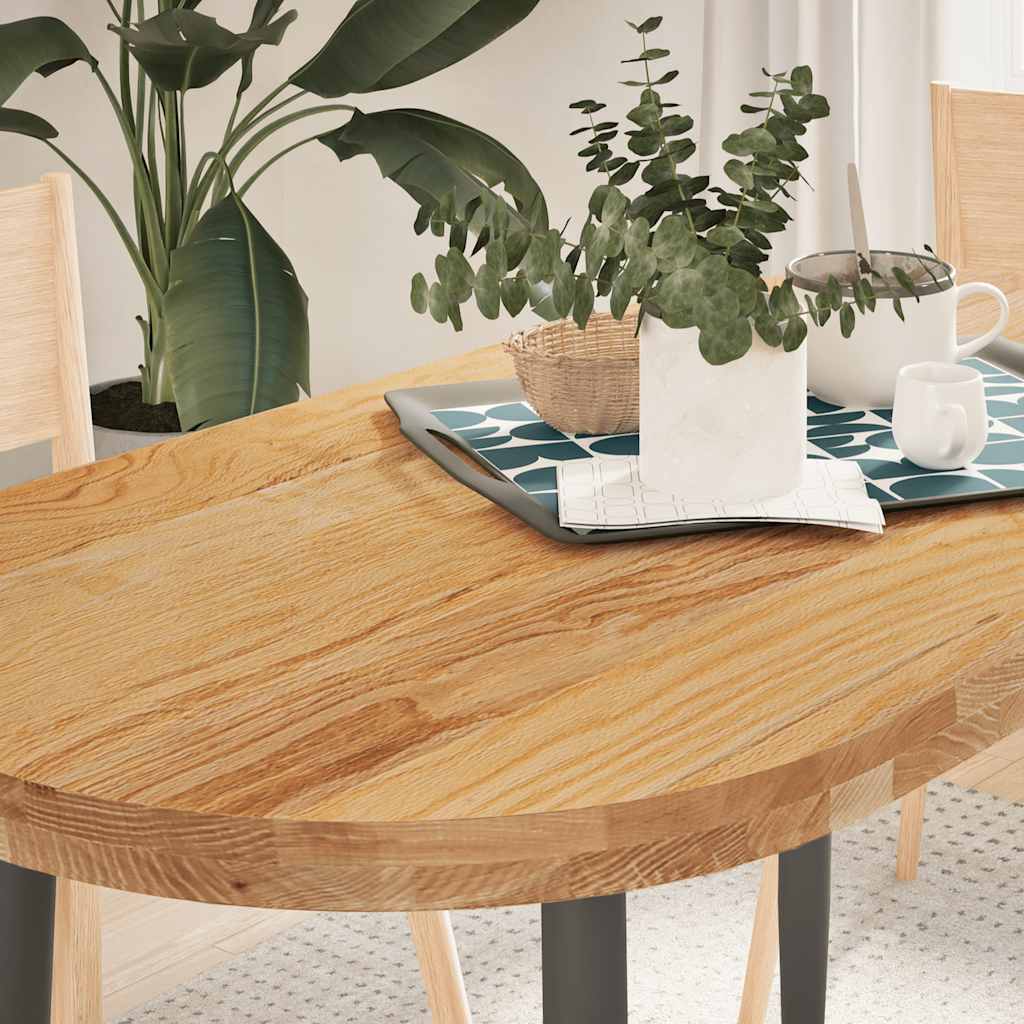 Tafelblad 120x60x4 cm ovaal massief eikenhout lichtbruin is nu te koop bij PeponiXL, paradijselijk wonen!
