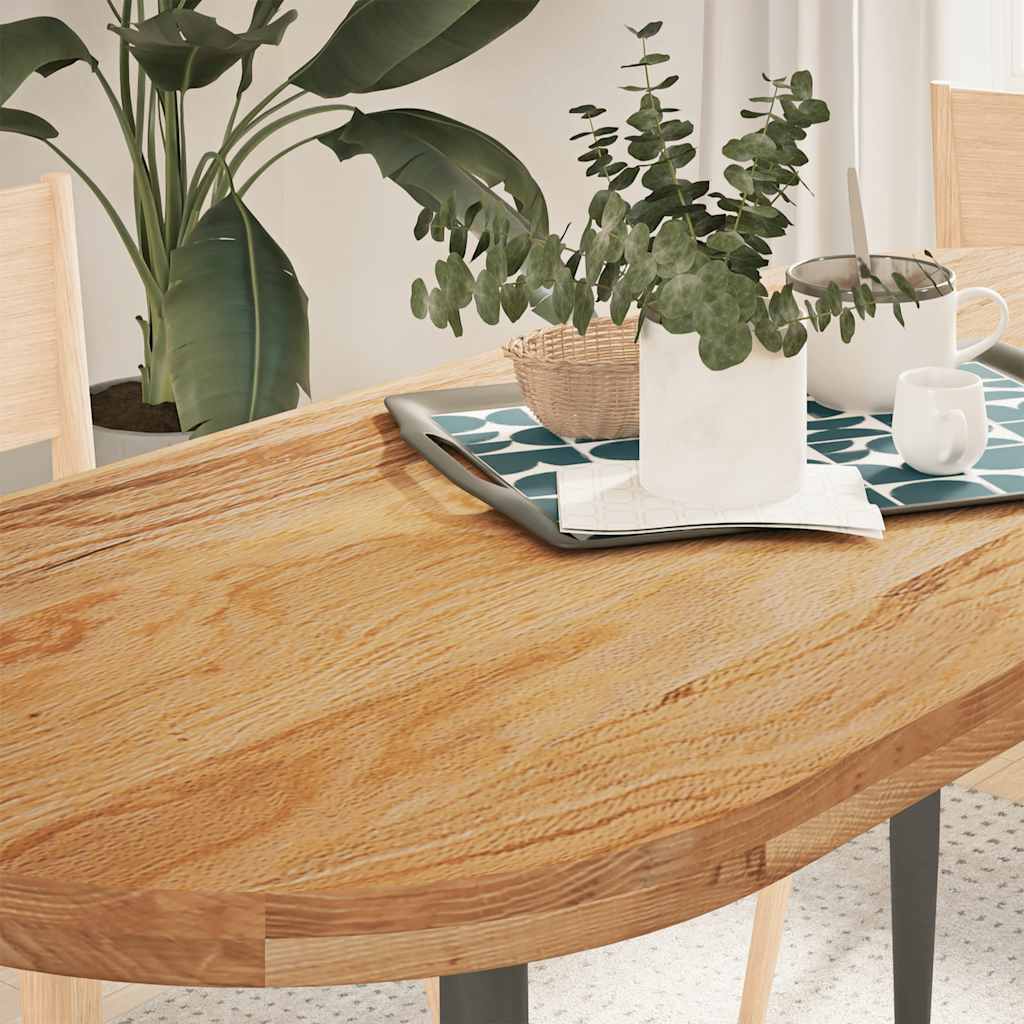 Tafelblad 140x60x4 cm ovaal massief eikenhout lichtbruin is nu te koop bij PeponiXL, paradijselijk wonen!