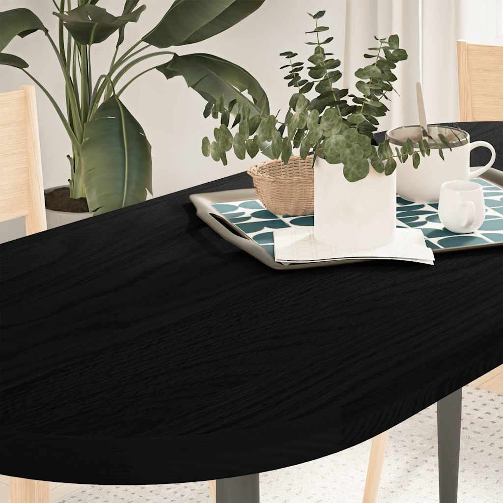 Tafelblad 140x60x4 cm ovaal massief eikenhout donkerbruin is nu te koop bij PeponiXL, paradijselijk wonen!
