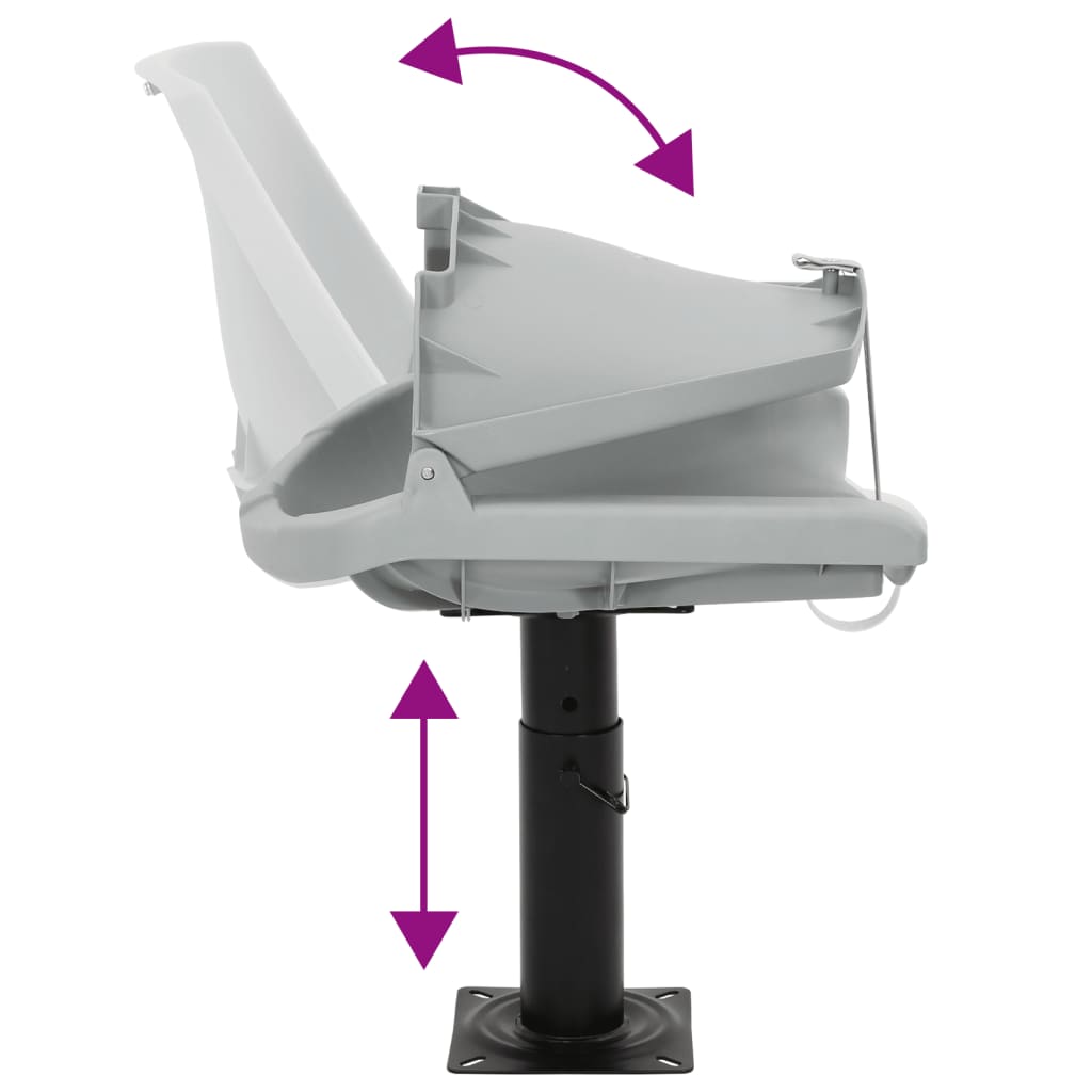 2-delige Bootstoelenset inklapbaar 48x51x41 cm grijs is nu te koop bij PeponiXL, paradijselijk wonen!