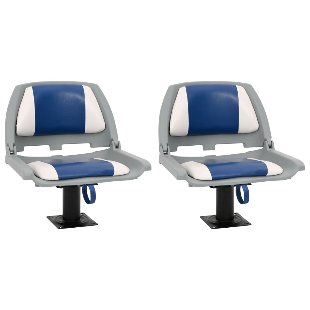 4-delige Bootstoelenset inklapbaar 48x51x41 cm blauw en wit is nu te koop bij PeponiXL, paradijselijk wonen!