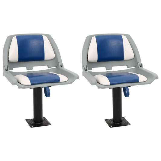 4-delige Bootstoelenset inklapbaar 48x51x41 cm blauw en wit is nu te koop bij PeponiXL, paradijselijk wonen!